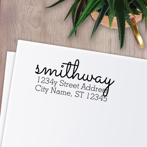 Custom Family Name Sacramento font Return Address Self_inking Stamp