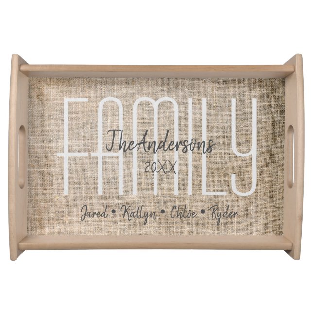 Custom Family Name Serving Tray (Front)