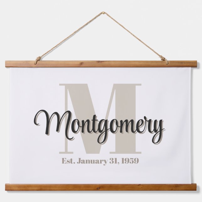 Custom Family Name Sign Established Gift Idea  Hanging Tapestry (Front)