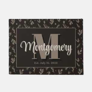 Custom Family Name Sign Newlyweds Gift Idea Modern Doormat