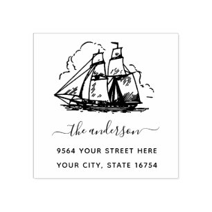 Custom Family Name Signature Return Address Rubber Stamp