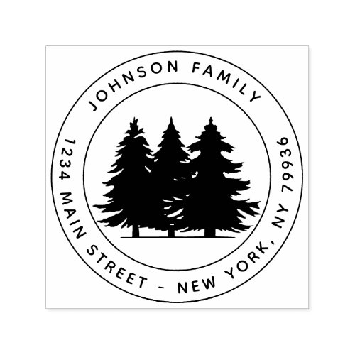 Custom Family Name Signature Round Return Address Self_inking Stamp