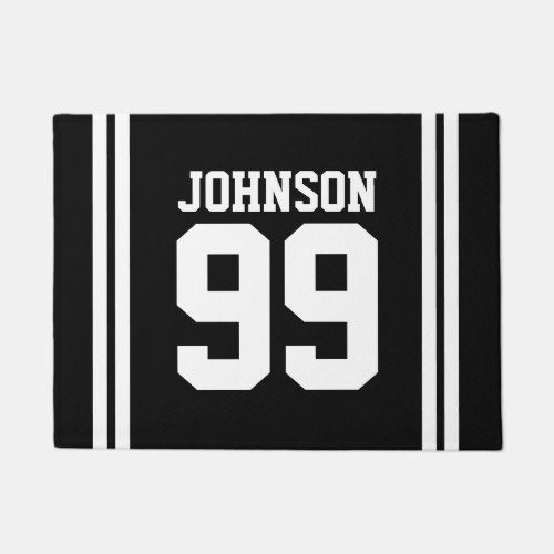 Custom family name sports jersey number small doormat