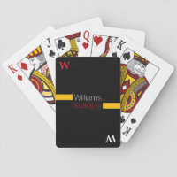 custom family name - stylish & personalized black playing cards