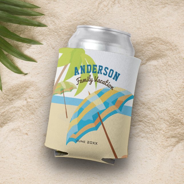 Custom Family Name Summer Beach Vacation Can Cooler (Creator Uploaded)