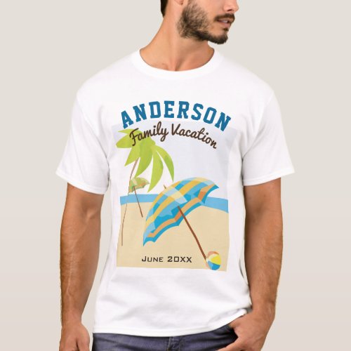 Custom Family Name Summer Beach Vacation T_Shirt