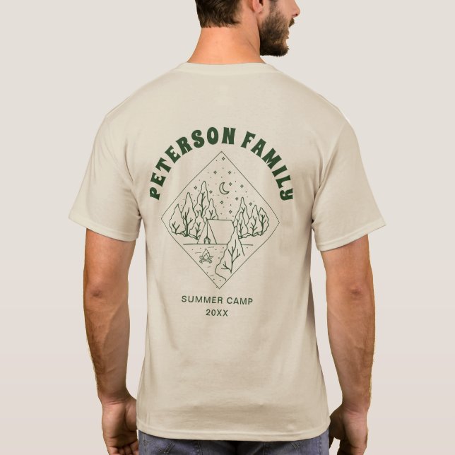 Custom Family Name Summer Camping T-Shirt (Back)