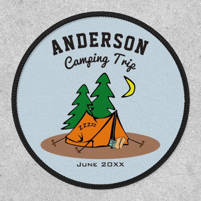 Custom Family Name Summer Vacation Camping Trip Patch (Front)