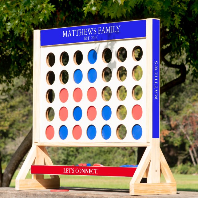 Custom Family Name, Text & Color Personalized Fast Four (Lawn)