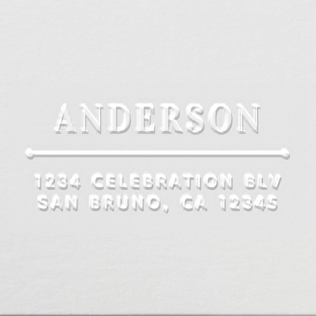 Custom Family Name Typography Return Address Embosser (Design)