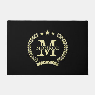Custom family name vintage crest logo large entry doormat