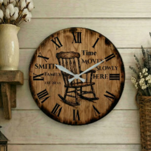 Custom Family Name wall clock Farmhouse Decor