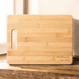 Custom Family Name Wedding Year Established Engraved Cutting Board