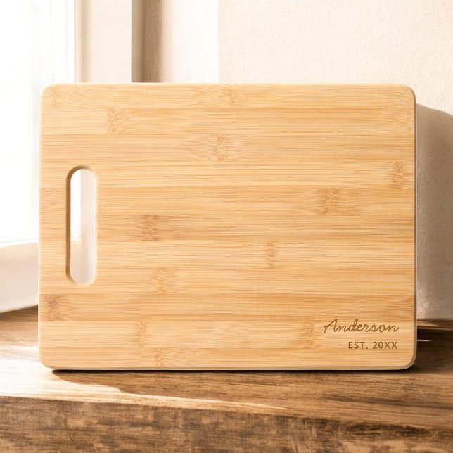 Custom Family Name Wedding Year Established Engraved Cutting Board (Creator Uploaded)