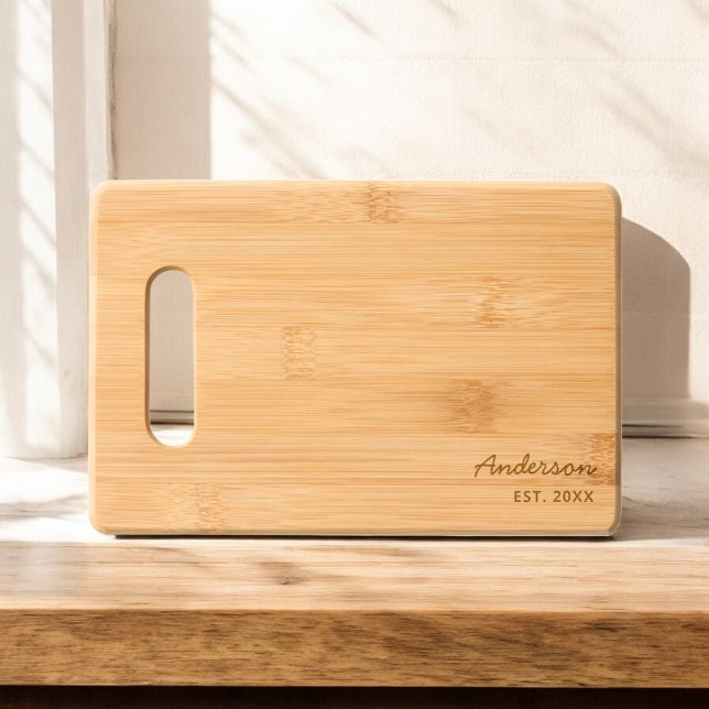 Custom Family Name Wedding Year Established Engraved Cutting Board (Creator Uploaded)