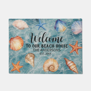 Custom Family Name Welcome to Our Beach House Doormat