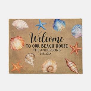 Custom Family Name Welcome to Our Beach House Doormat