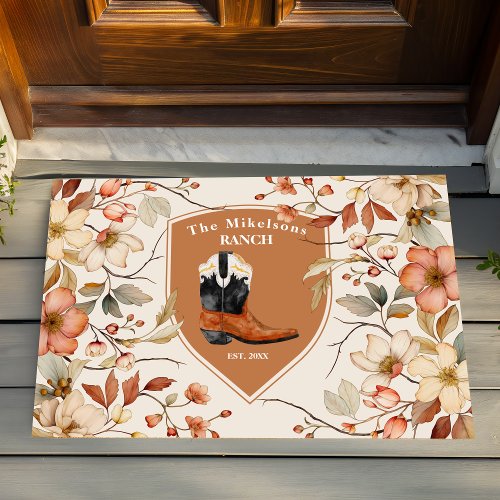 Custom Family Name Western Ranch Doormat