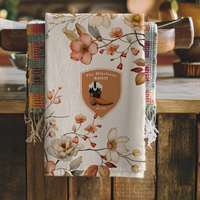 Custom Family Name Western Ranch Kitchen Towel (Creator Uploaded)