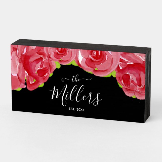 Custom Family Name Wooden Box Sign (Angled Horizontal)