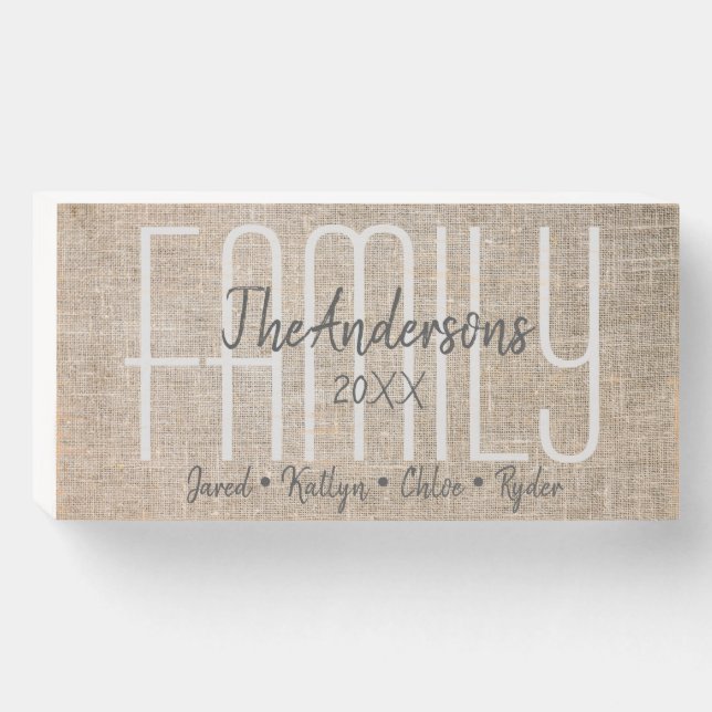 Custom Family Name Wooden Box Sign (Front Horizontal)