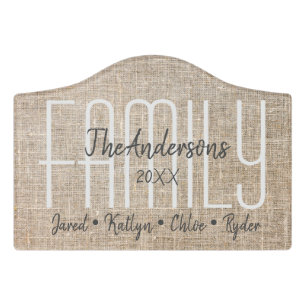 Custom Family Names Door Sign