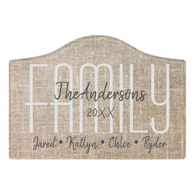 Custom Family Names Door Sign | Zazzle
