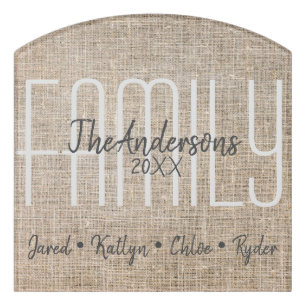Custom Family Names Door Sign