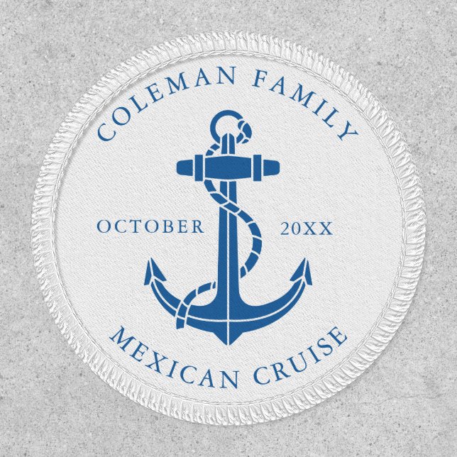 Custom Family Nautical Boat Anchor Patch (Front)