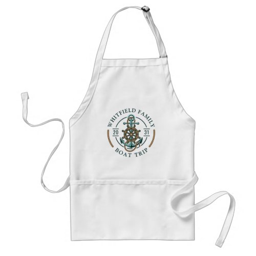 Custom Family Nautical Boat Trip Reunion Vacation Adult Apron