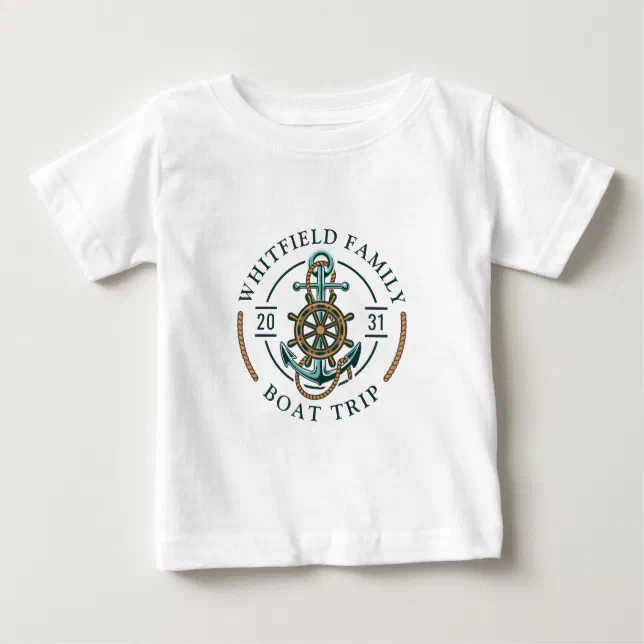 Custom Family Nautical Boat Trip Reunion Vacation Baby T-shirt 