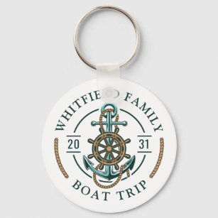 Custom Family Nautical Boating Vacation Keychain