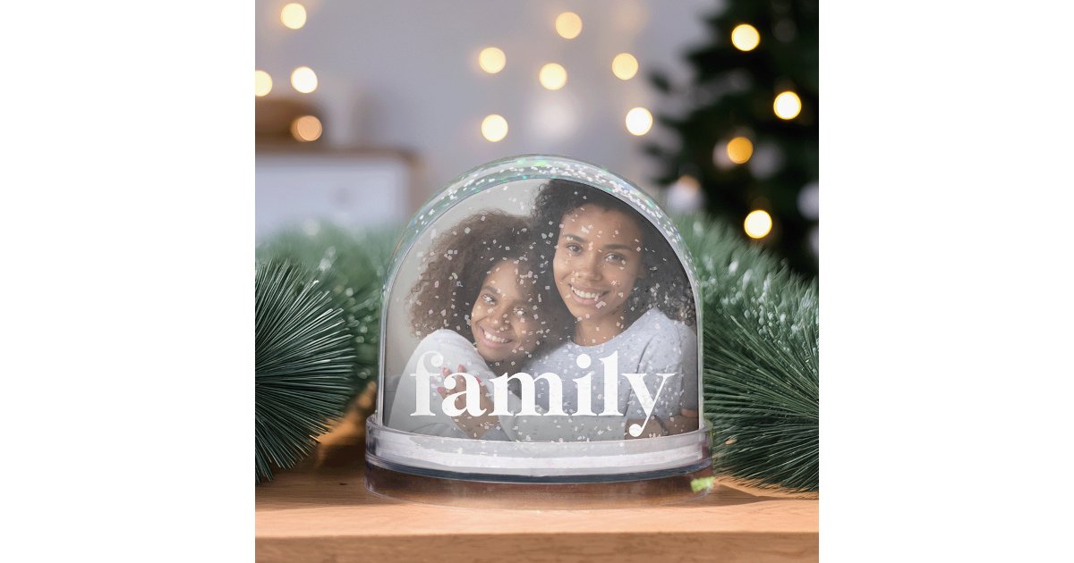 Custom Family Overlay Photo Snow Globe | Zazzle