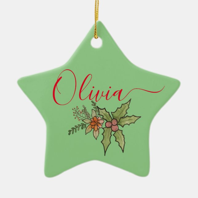 Custom Family Personalized Name Christmas Ornament (Front)