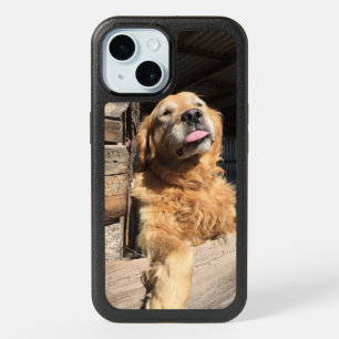 Custom Family Pet Photo Adorable Golden Retriever iPhone 15 Case