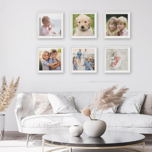 Custom Family Pet Photo Collage Wall Gallery Peel And Stick Photo Tile