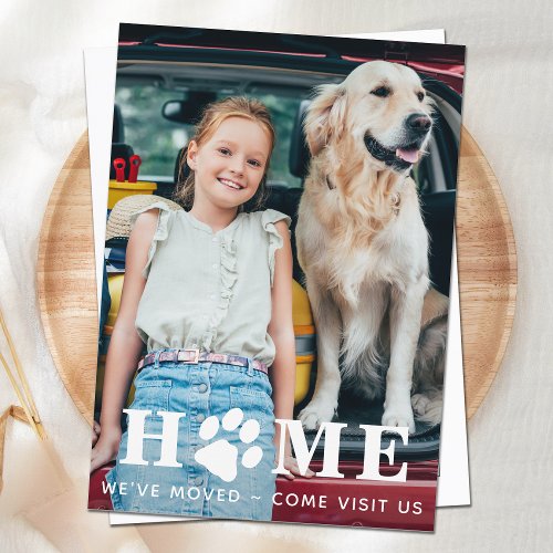 Custom Family Pet Photo Weve Moved Dog Moving Announcement