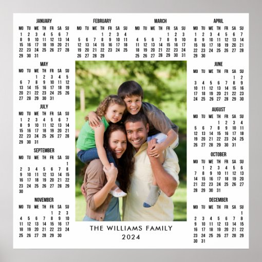 Custom Family Photo 2024 Calendar Poster Zazzle   Custom Family Photo 2024 Calendar Poster R6475d6f8da064d11a8f05a99035087a6 W2q 8byvr 510 