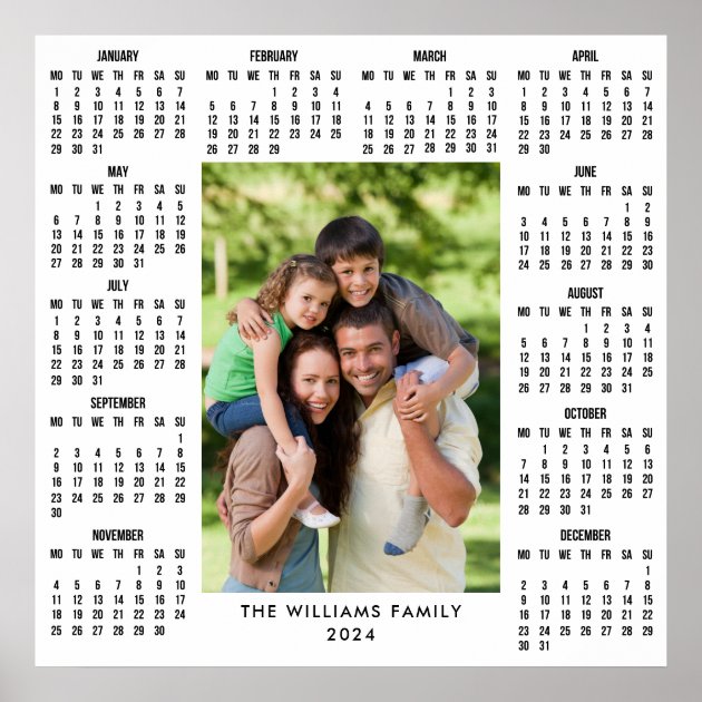 Custom Family Photo 2024 Calendar Poster Zazzle   Custom Family Photo 2024 Calendar Poster R6475d6f8da064d11a8f05a99035087a6 W2q 8byvr 630 