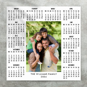 Custom Family Photo 2024 Calendar Poster