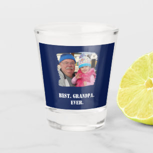 Custom Family Photo Abuelo Nonno Best Grandpa Ever Shot Glass