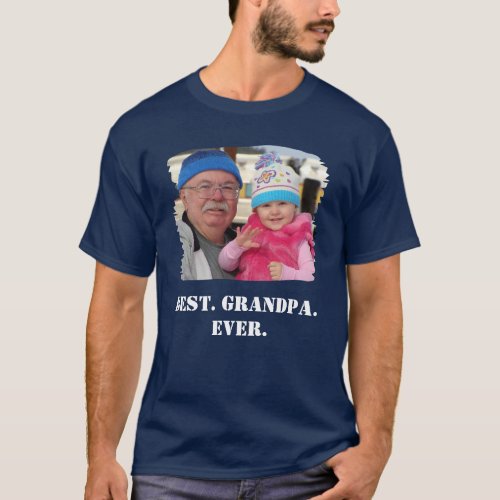 Custom Family Photo Abuelo Nonno Best Grandpa Ever T_Shirt