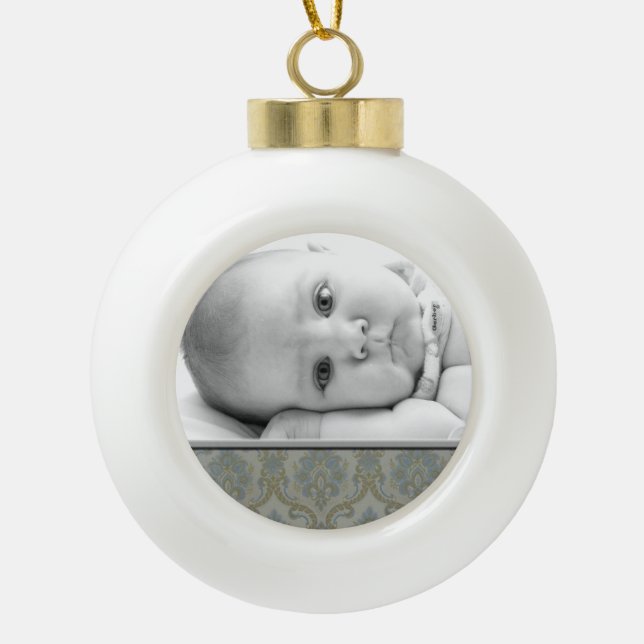 Custom Family Photo Ball Ornament (Front)