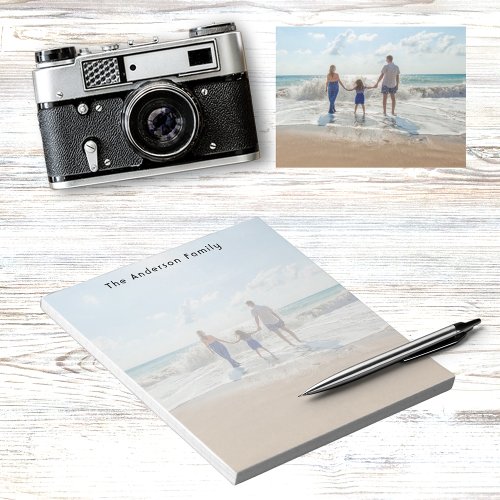 Custom family photo beach vacation notepad