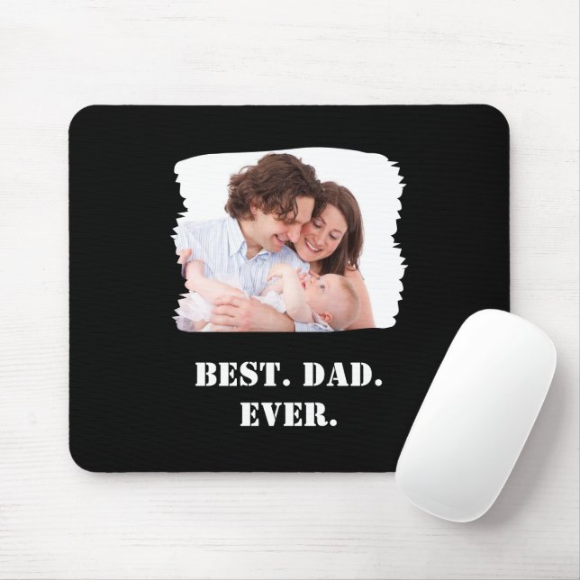 Custom Family Photo Best Dad Ever Father's Day Mouse Pad (With Mouse)