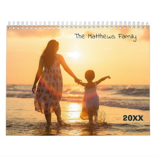 Custom Family Photo Calendar  Editable Year