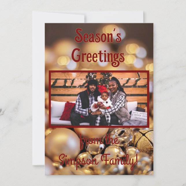 Custom Family Photo Christmas Card (Front)