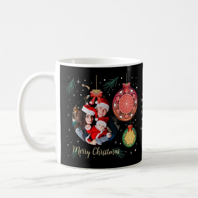 Custom Family Photo Christmas Holidays Personalize Coffee Mug (Left)
