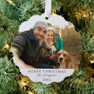 Custom family photo Christmas Ornament Card