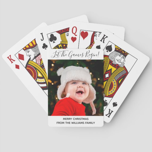 Custom Family Photo Christmas Party Game  Poker Cards (Back)
